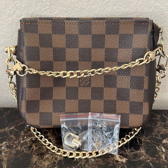 Louis Vuitton Damier Ebene Trousse Make Up Bag Mini Pochette - Picture 9 of 15